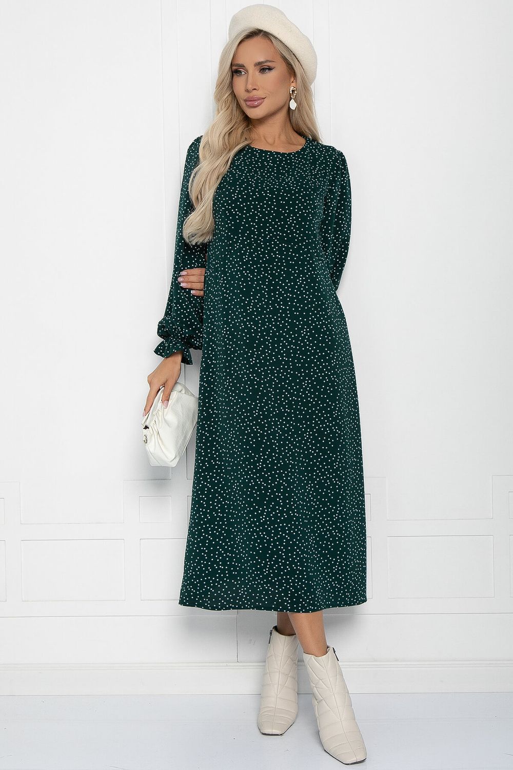 Платье Осенний разговор (темно-зеленое) П11168 LT Collection