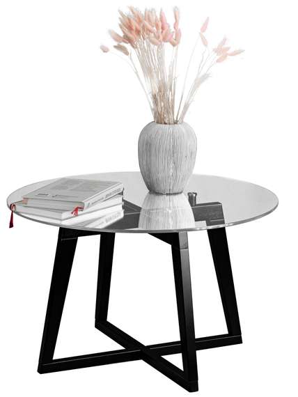 Стол журнальный Рилле 445 венге/стекло прозрачное (круг)