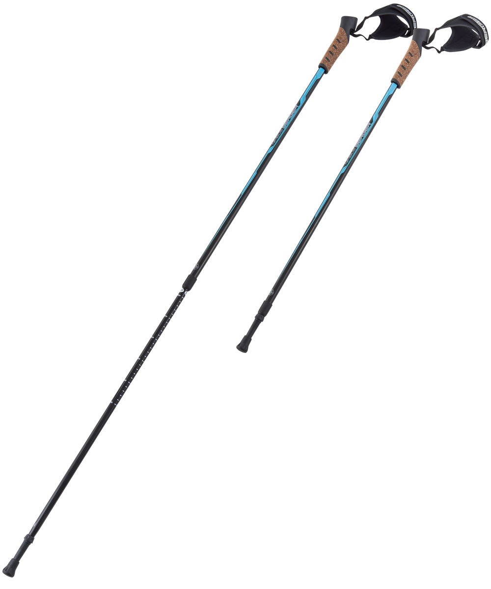 Палки для скандинавской ходьбы BERGER Nimbus, 77-135 см, 2-секционные, черный/голубой