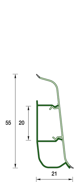 Плинтус напольный ПВХ "Деконика", 549 Лофт светло-бежевый 2200х55х21 мм