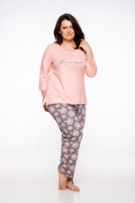Женская пижама Irma с цветочками (Размер: XXL) (Цвет: серый с персиковым)