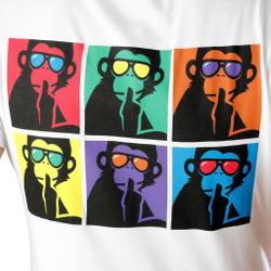 Мужское теннисное поло Quiet Please Overruled Monkey T-Shirt Men - White, Multicoloured