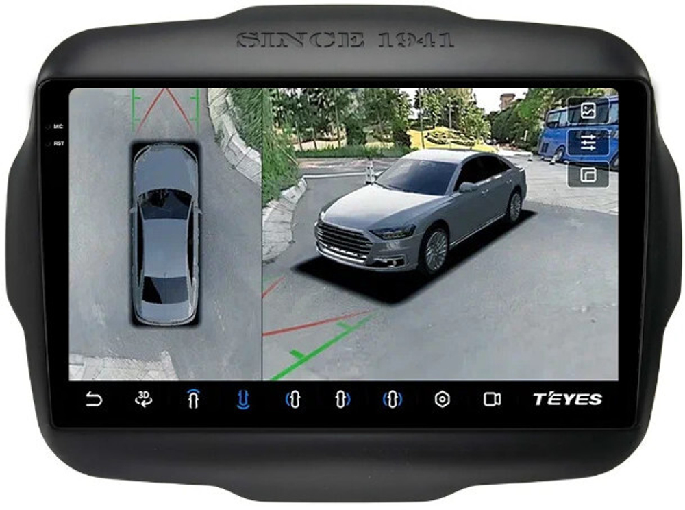 Магнитола для Jeep Renegade 2014-2021 - Teyes CC3-2K-360 на Android 10, 2K QLED, 6Гб+128Гб, CarPlay, 4G SIM-слот, 4 камеры в комплекте