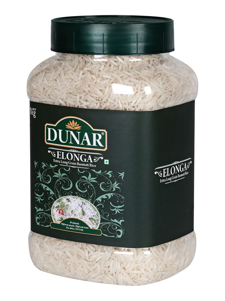 Рис Dunar Басмати Elonga непропаренный банка 1 кг 2 шт