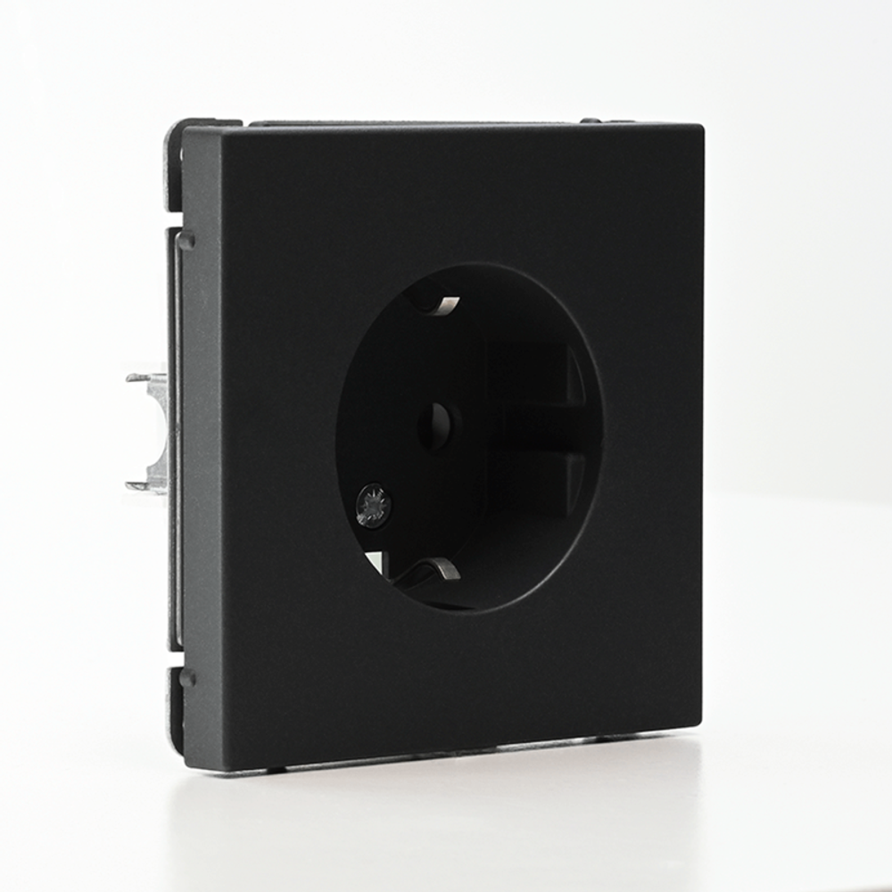 Розетка ArtGallery 16А с заземл. защ. шторки механизм базальт SE GAL001445