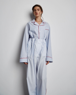 Брюки из хлопка Гуччи в полоску голубой/белый