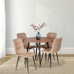 Стул CHILLY (mod. JSC-220) Велюр/металл , 44,5х52,5х88 см, Beige (бежевый) HLR8 / черный (Комплект из 4 шт.)