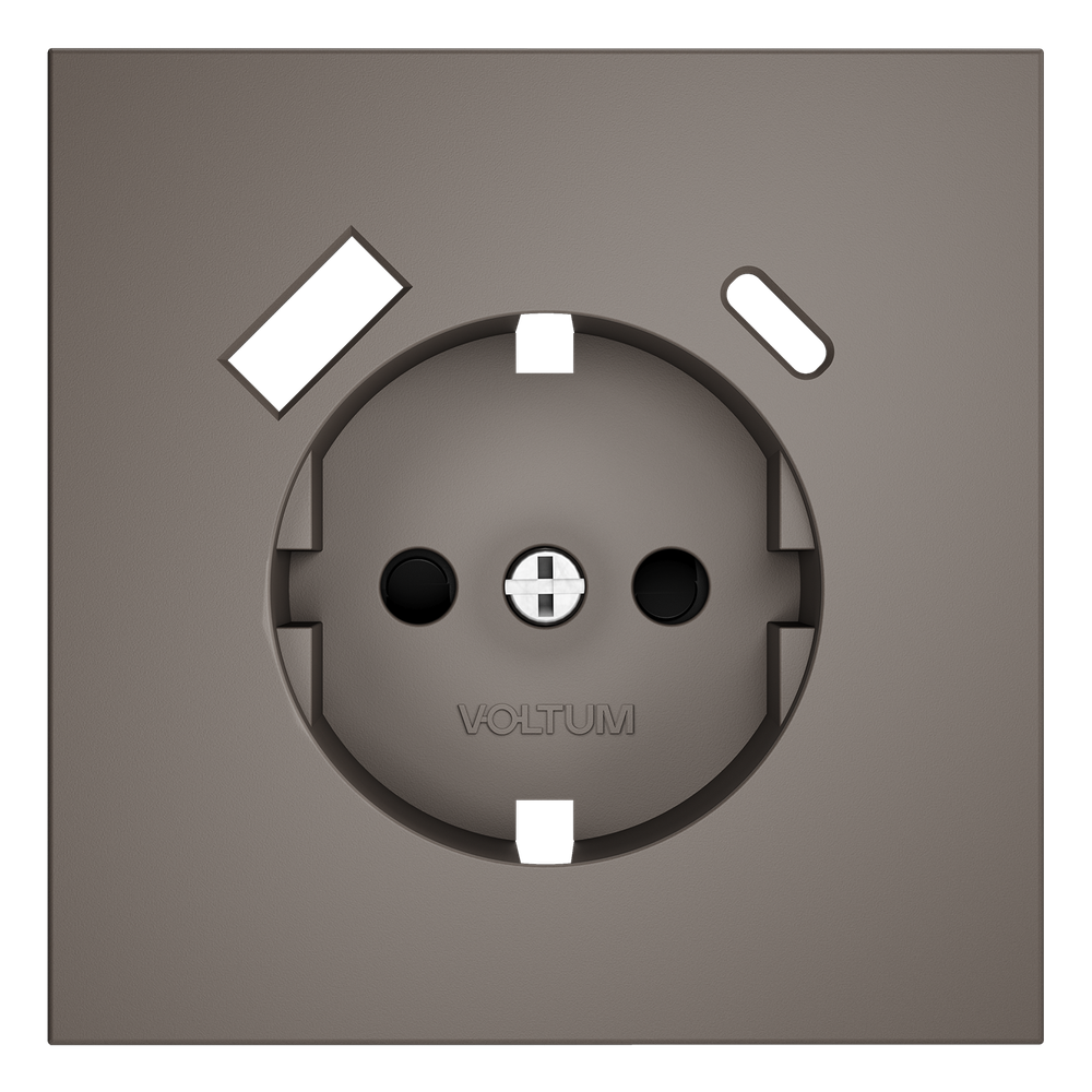 Накладка для розетки с заземлением и защитными шторками, с USB A+C, S70 (капучино)