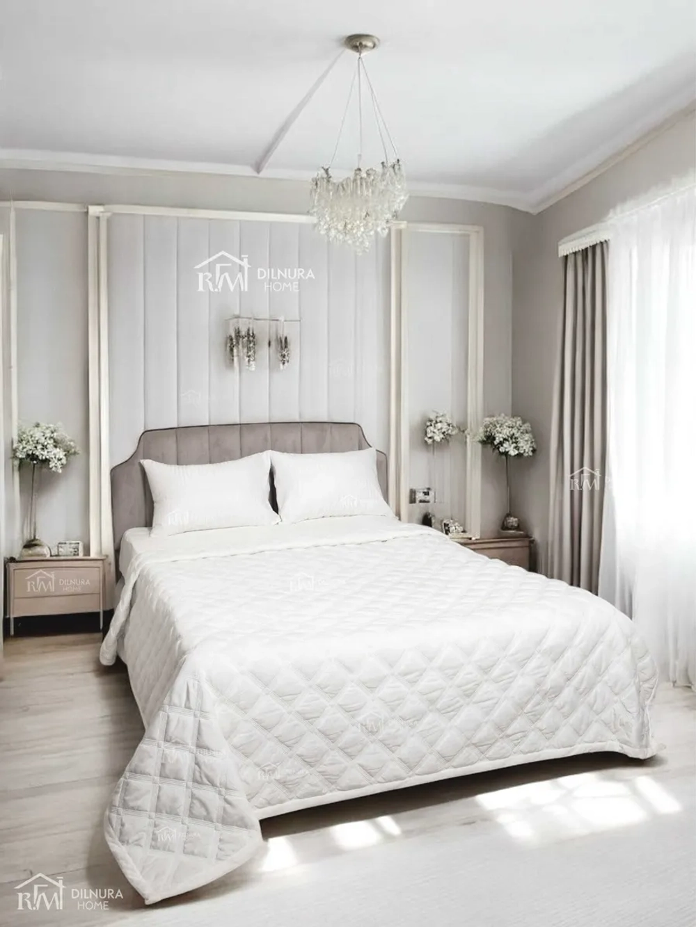 Покрывало 220х240 стеганое для кровати и дивана