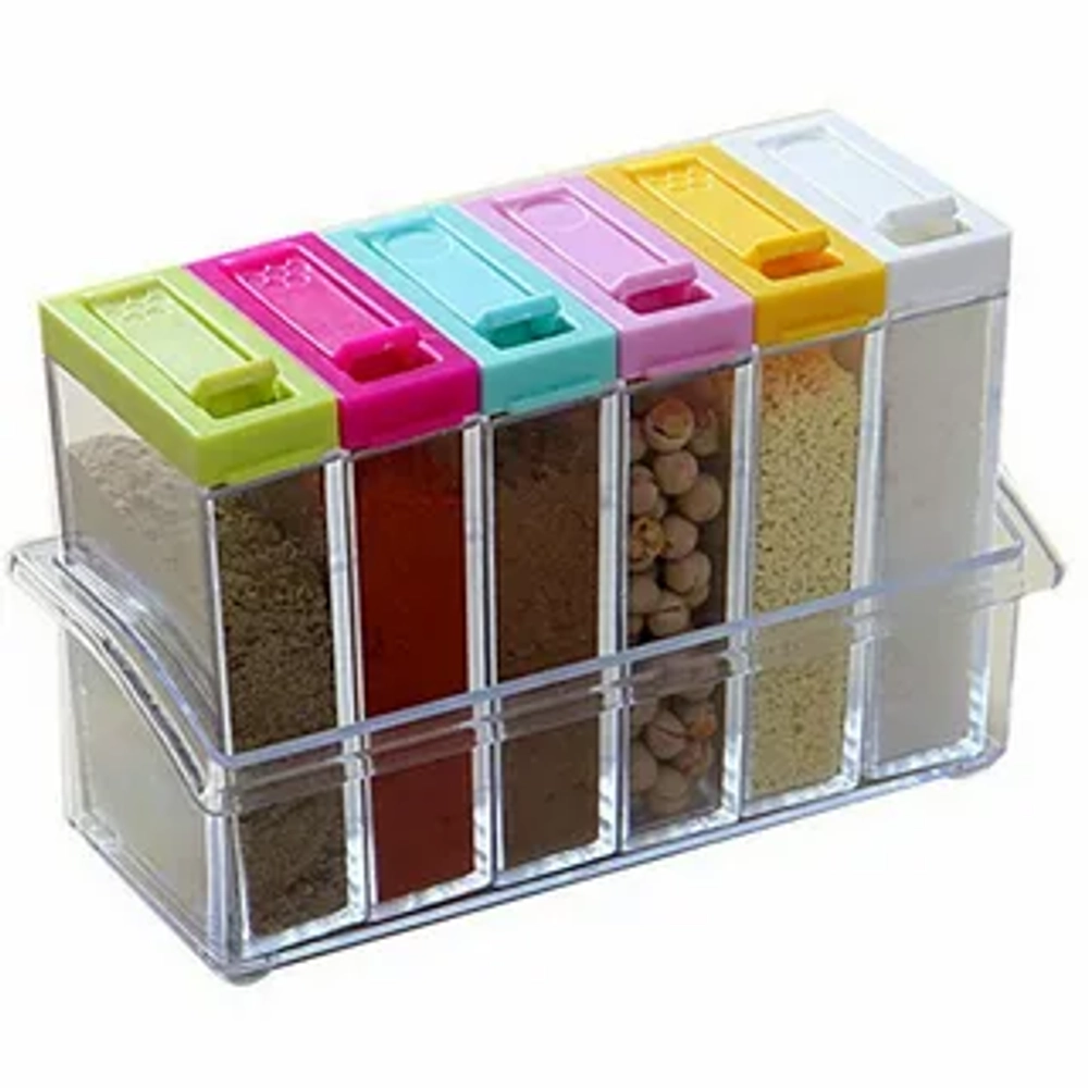 Набор из 6 баночек для специй на подставке