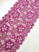 Неэластичное кружево с ресничками спелый виноград к433