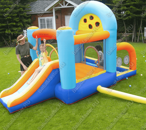 Батут для детей для дома "Веселая игра" 4*4*2,5 м