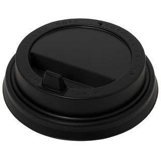 Крышка ЧЕРНАЯ 80 мм с закрытым питейником TLA-80 (PS) (100/1000)