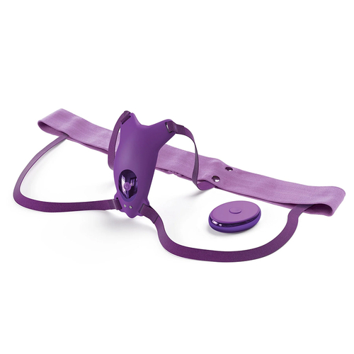 Клиторальный вибростимулятор с повязкой на бёдра и пультом ДУ PipeDream Fantasy for Her Ultimate Butterfly Strap On Harness Purple 496112