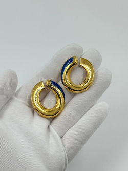 Серьги с синей эмалью Avon
