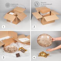 Фруктовница-конфетница Черепаха Бронза