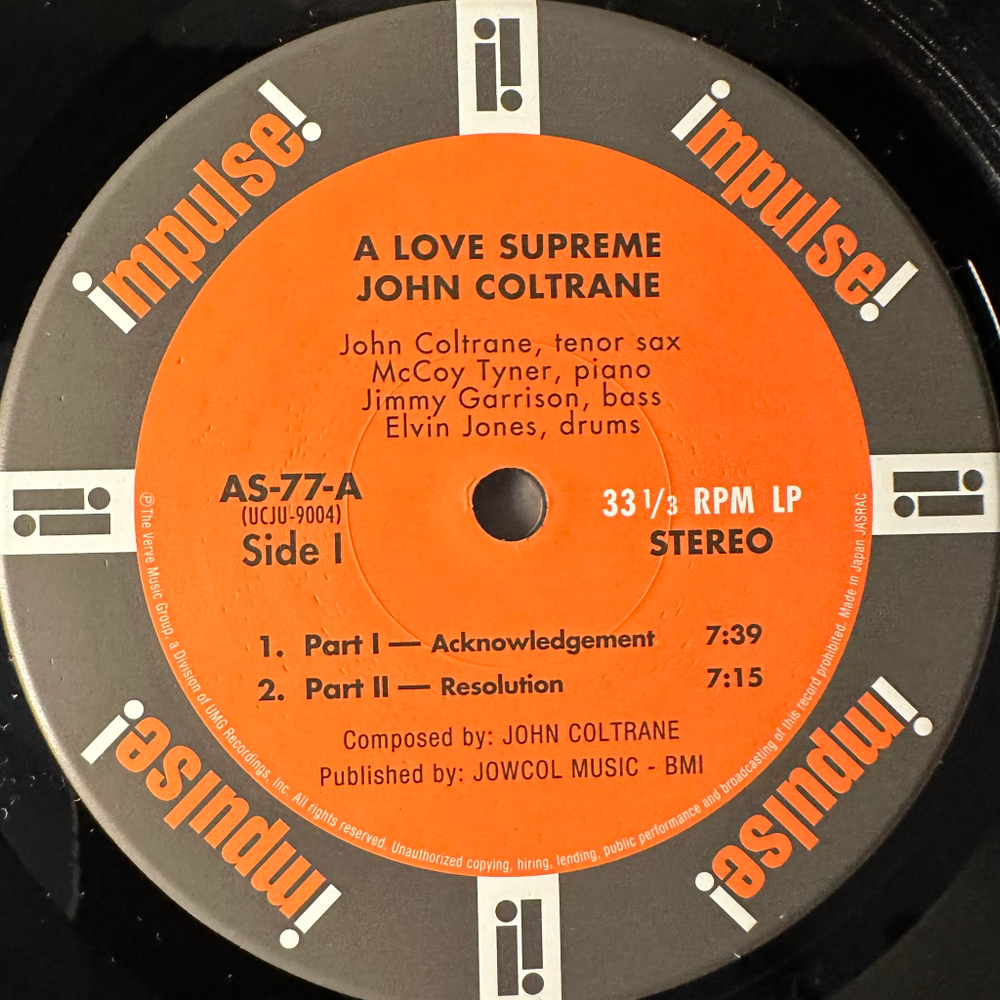 John Coltrane ‎– A Love Supreme (Япония 2004г.)