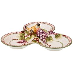 МЕНАЖНИЦА 3 СЕКЦИИ LEFARD "ПТИЦА И ВИНОГРАД" 30*30*8 СМ (КОР=6ШТ.)