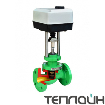 Двухходовой регулирующий клапан АСТА Р213 DN 32 PN 16 ТЕРМОКОМПАКТ с электроприводом