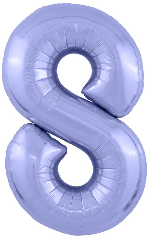 Ag (40''/102 см) Цифра, 8 Slim, Фиолетовая пастель, 1 шт. в уп.