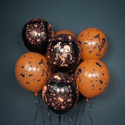 Воздушные шары Паутина на Хэллоуин 30см с гелием и обработкой Хай-флоат