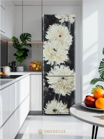 Наклейка на холодильник живописная Георгины