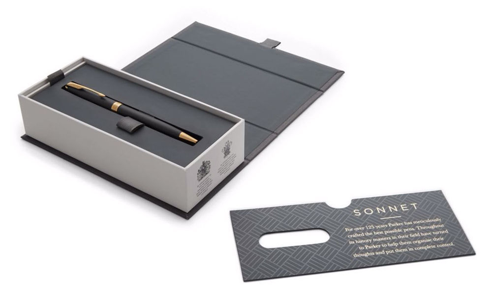 Шариковая ручка Parker Sonnet Slim Matte Black GT