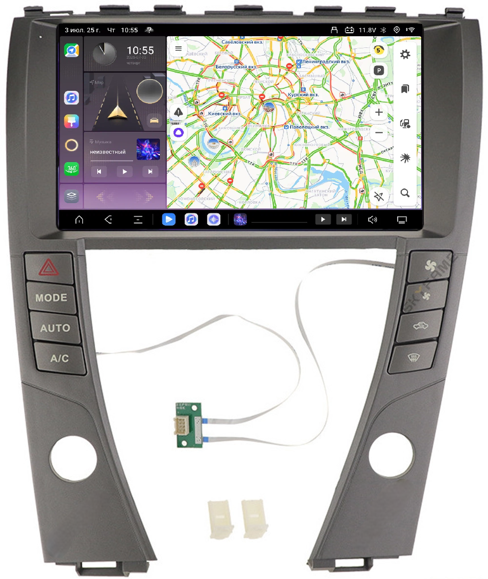 Магнитола для Lexus ES350 2006-2012 - Kuberg QLed, Android 13, TS20, CarPlay, SIM-слот