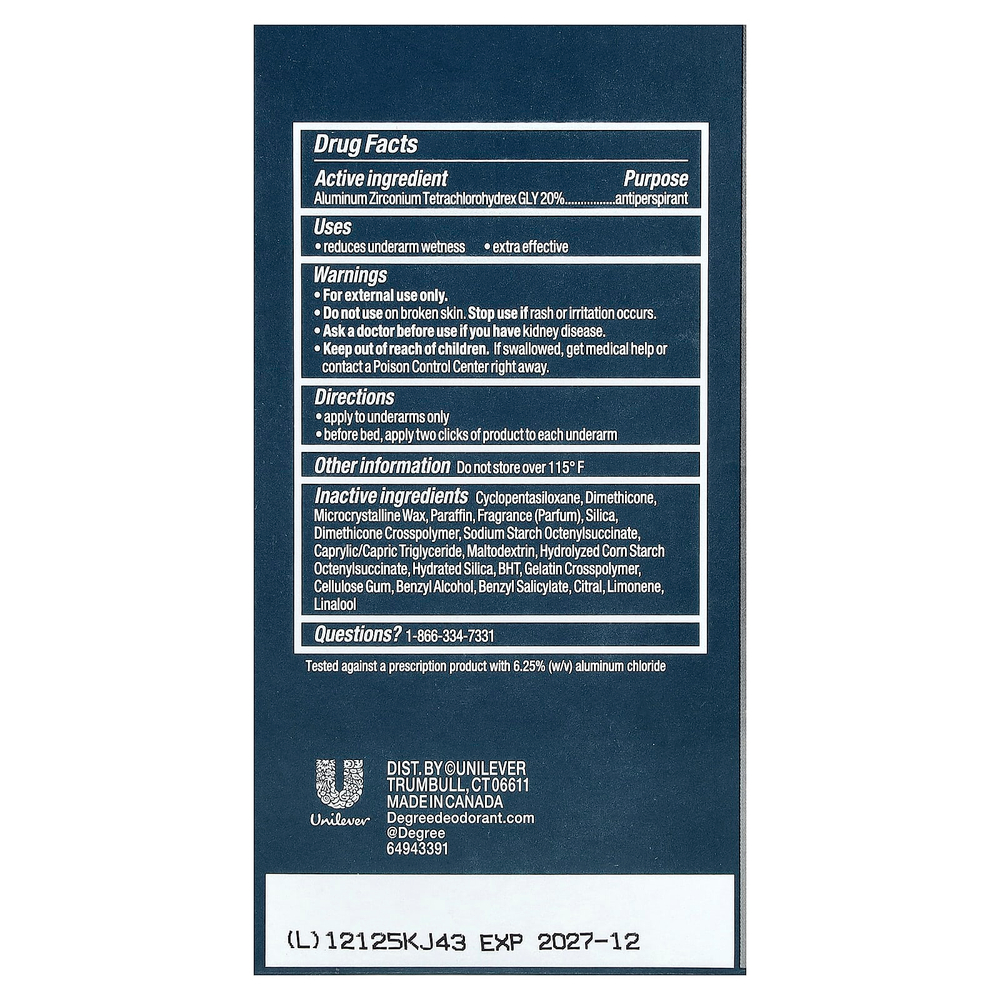 Degree, Clinical Protection, дезодорант-антиперспирант, мягкий твёрдый, Sport Strength, 48 г (1,7 унции)