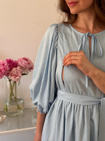 Платье Мари для беременных и кормящих, Голубой