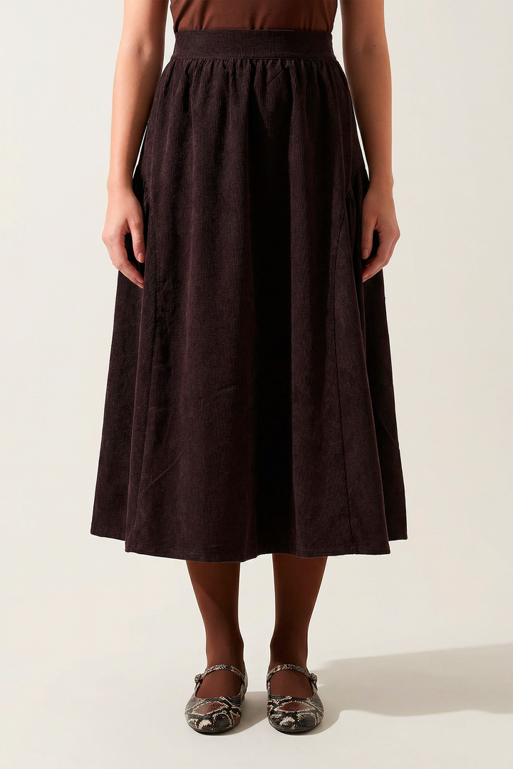 Юбка бохо вельветовая миди