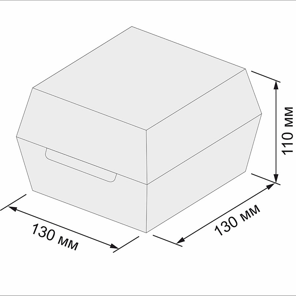 Контейнер для бургера XL 130x130x110мм крафт 1/150