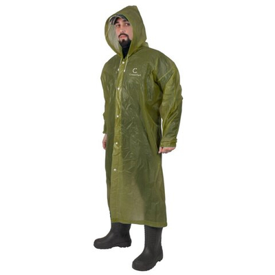 Плащ-дождевик Следопыт, EVA, 72х125 см., на кнопках, с капюшоном, цв. army green, р. 52-54  PF-RC-03