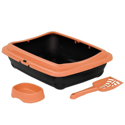 Duvo+ туалет для кошек пластиковый "аладдин", оранжевый, 65х50x40см