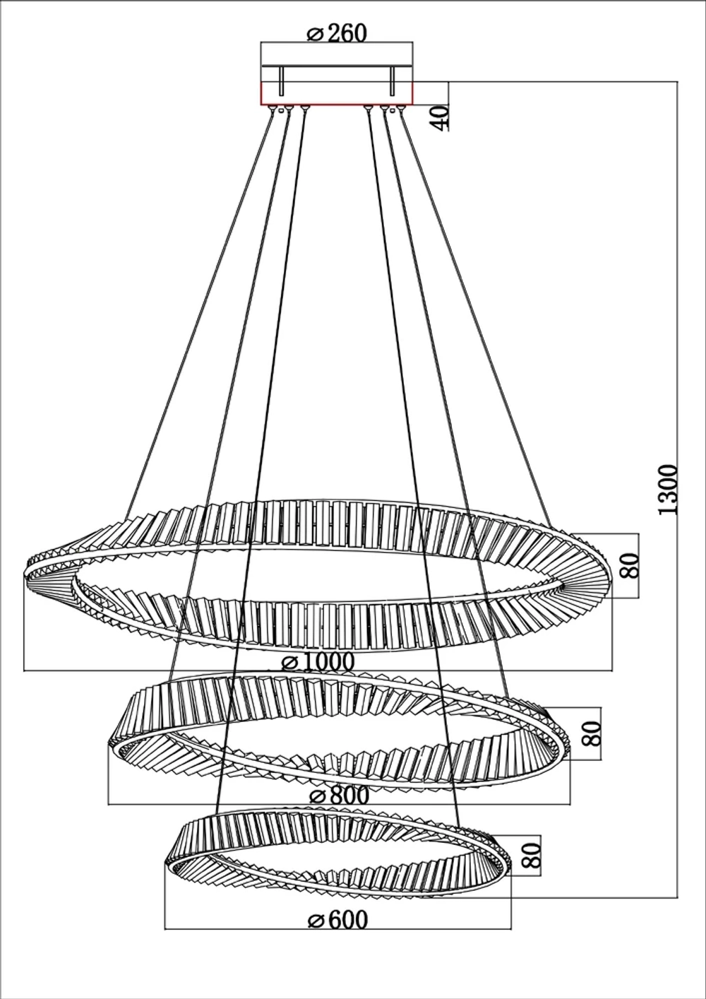 Подвесная люстра Divinare MILLIE 1136/17 SP-140