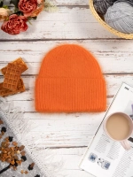 шапка вязаная бини ангора теплая демисезонная с отворотом