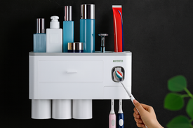 Засоряется раковина и нет порядка? Дозатор пасты с полкой избавит от хаоса