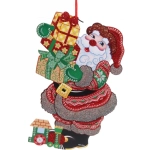 Украшение подвесное «Дед Мороз с подарком» 37 см