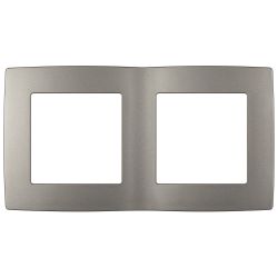 Рамка для розеток и выключателей ЭРА Серия 12 12-5002-16 на 2 поста, титан | ЭРА 12 Титан