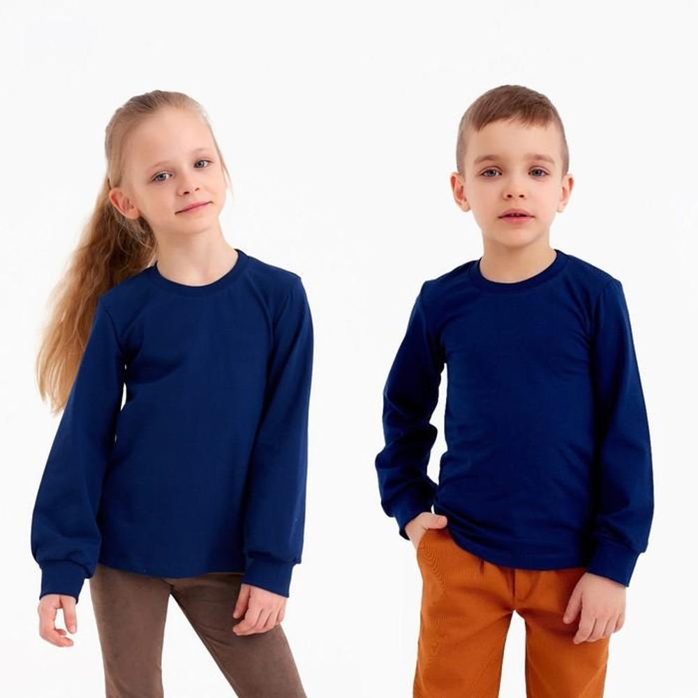 Лонгслив Basic line темно-синий, р.98 7601193 (MINAKU)