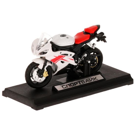 Модель металл СПОРТБАЙК 11см, руль поворач, подвеска, подножка, кор. Технопарк