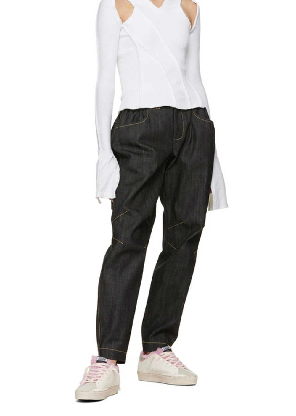 Кеды Golden Goose 'Superstar' White & Pink Hi Star Low-Top Sneakers