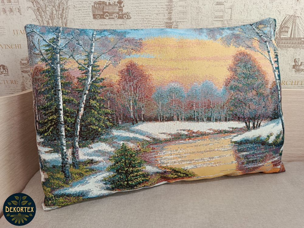 Декоративная гобеленовая наволочка для интерьерной подушки Весна 68х47