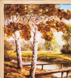 AMB-03/38 Картина «Красота природы» (с янтарной крошкой) H-32см