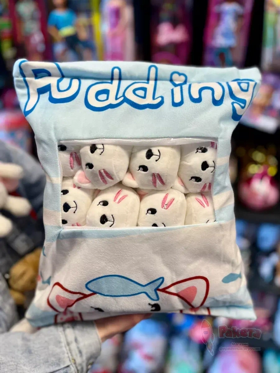 Мягкая игрушка подушка Pudding Пудинг 8 котиков пушин