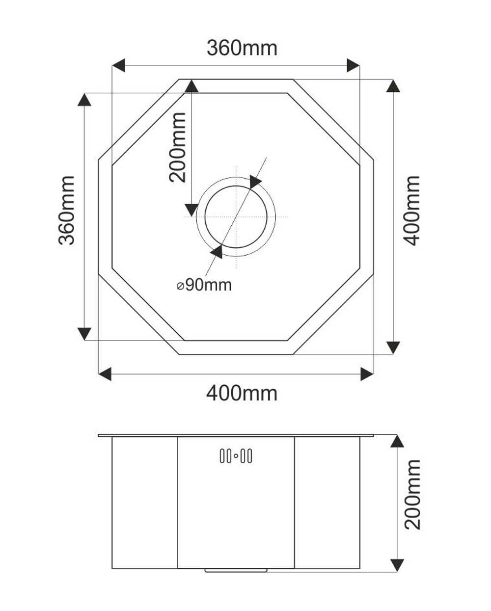Мойка кухонная Octavia MELANA Profline 1,2/200 бронза врезная фигурная D400BR
