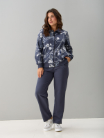 Костюм с брюками КБ-184/графит-плетистаяроза