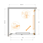Душевой уголок Cezares LUX-A-FS-1-90-C-CR, 90х90х195, профиль хром, стекло прозрачное