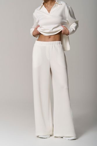 Брюки трикотажные wide leg белые