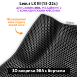 Автомобильные коврики ЭВА с бортами для Lexus LX III, рестайлинг 2 (15-22г.) для салона MBS